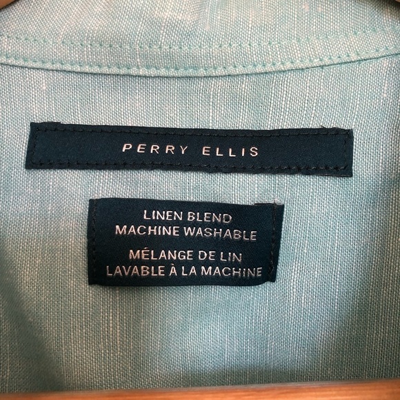 Perry Ellis Linen Shortsleeved Lightweight Button Down Shirt Small - Picture 3 of 7